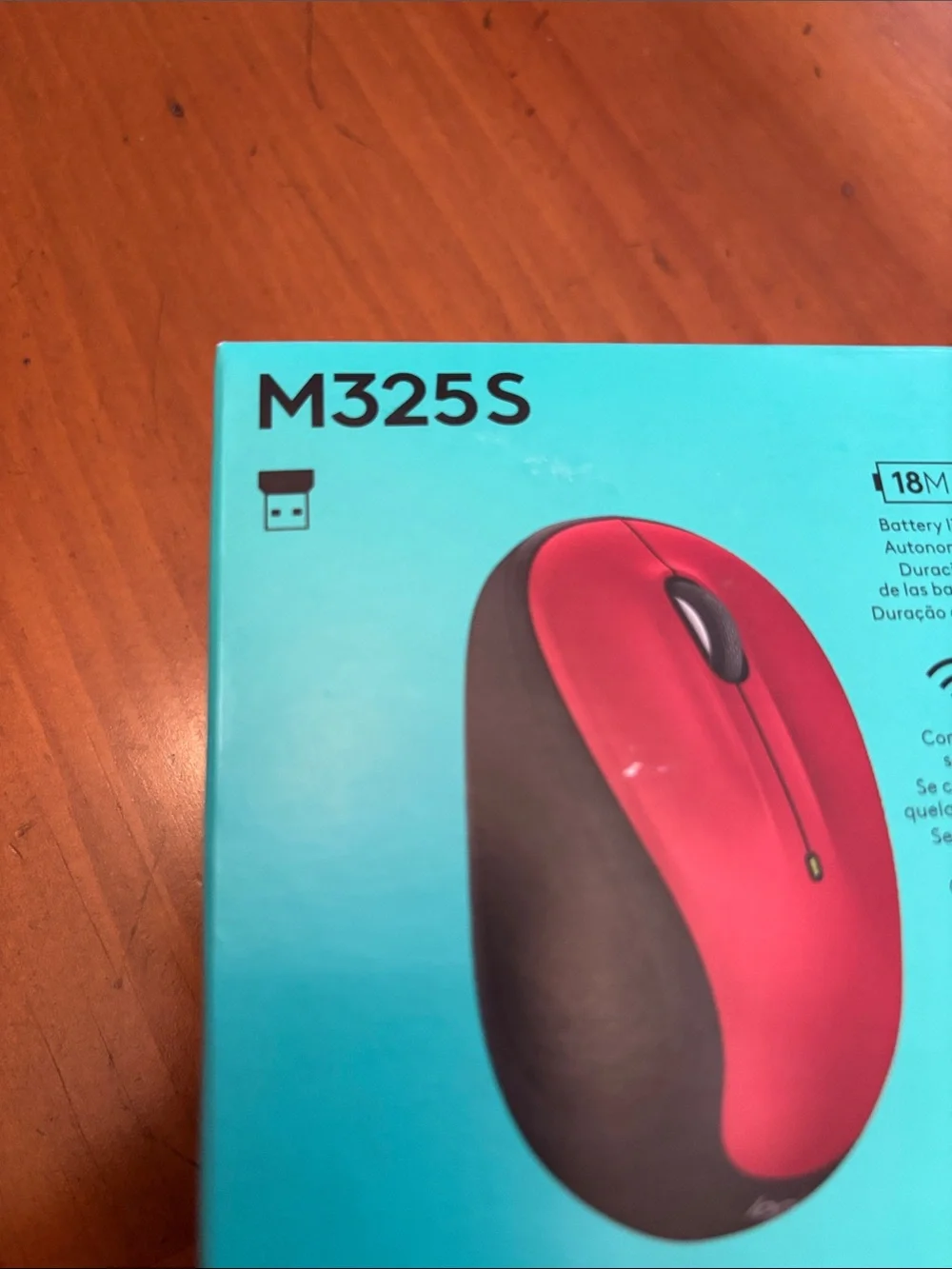 NIB LOGITECH RED WIRELESS MOUSE